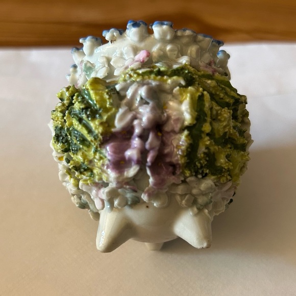 Early German Elfinware Applied Floral Toothpick Holder c 1920 - Antique Original - Picture 3 of 8